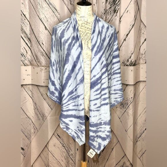J. Jill Pure Jill Blue Tie-Dye Cotton Blanket Scarf NWT - Picture 1 of 4
